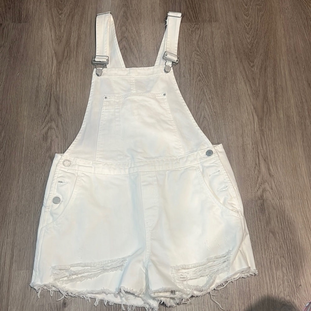 White Shorts Overalls